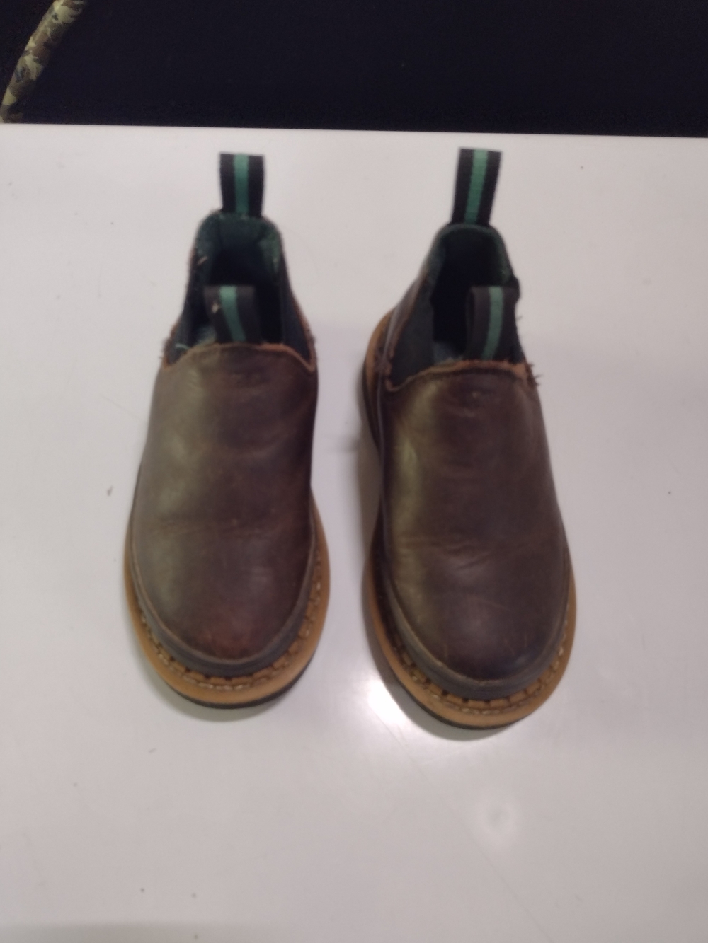 Kids Slip-On Justin Boot, Romeos, Brown Leather Boots